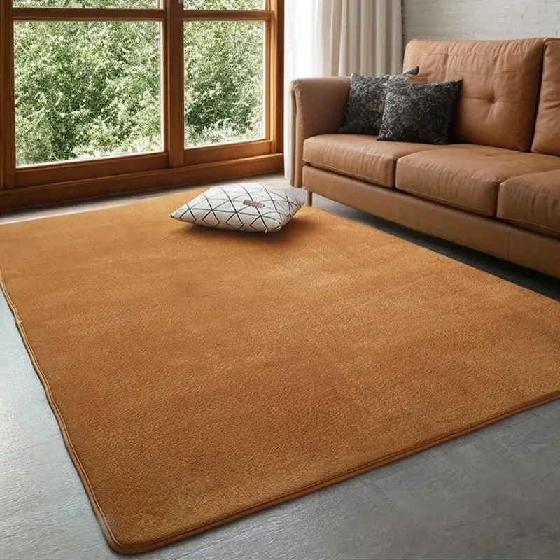 tapis en velours de corail de couleur unie,