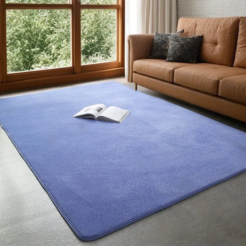 tapis en velours de corail de couleur unie,
