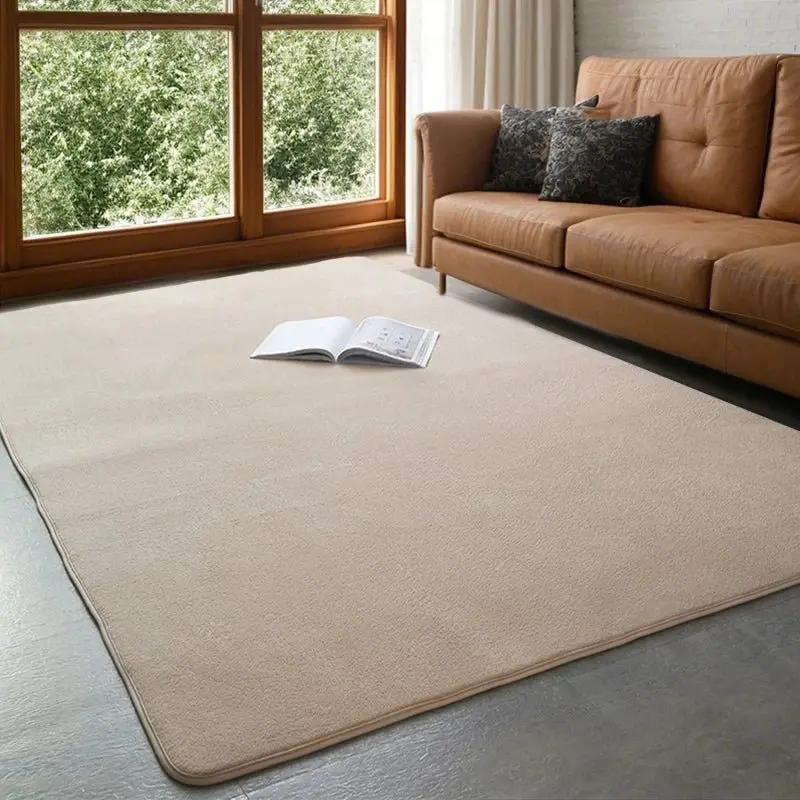 tapis en velours de corail de couleur unie,