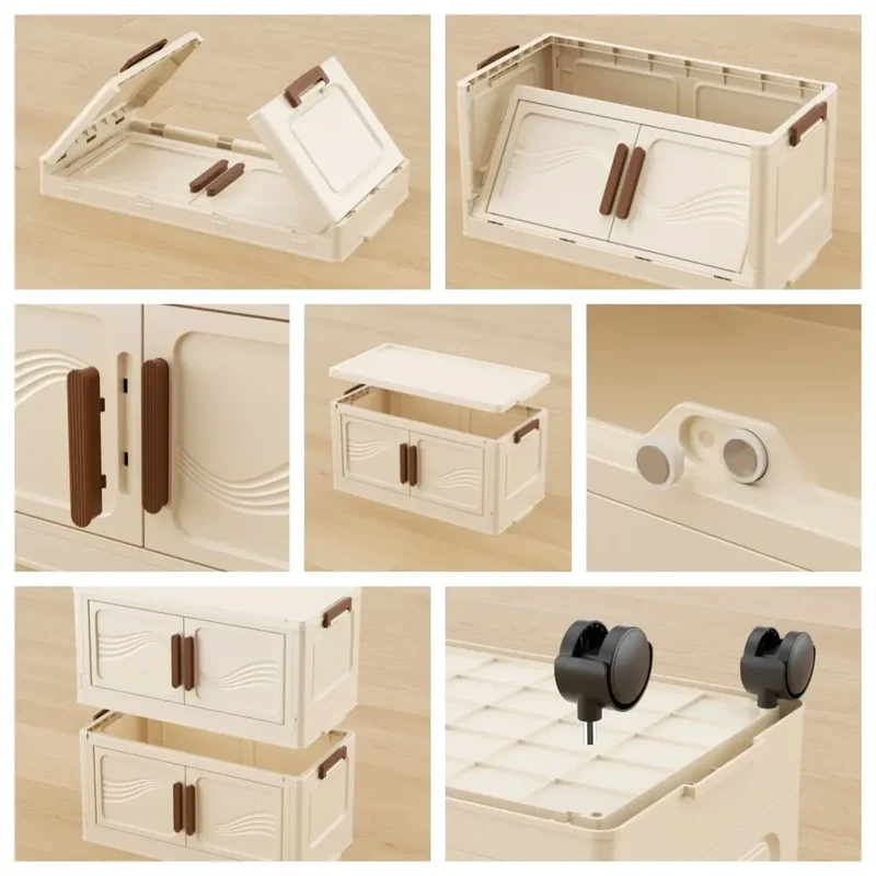 Boîte de rangement pliable transparente