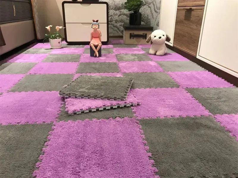 Tapis de jeu en peluche douce pour enfants