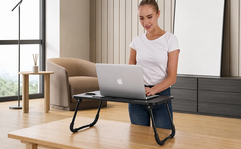 Table pliante multifonctionnelle pour lit et canapé