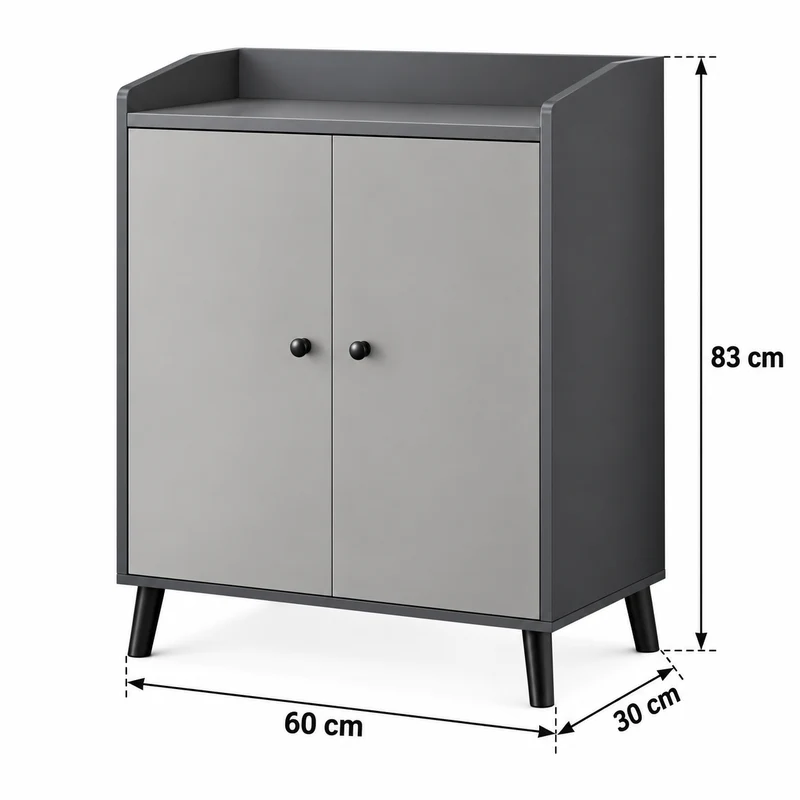 Meuble de rangement à 2 portes – 3 étagères