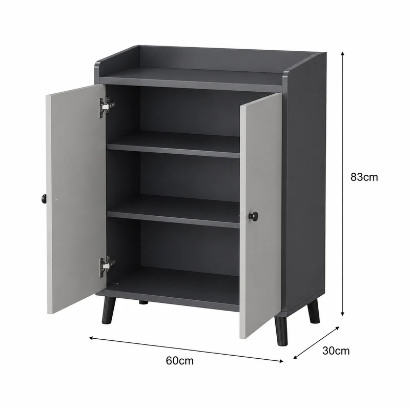 Meuble de rangement à 2 portes – 3 étagères