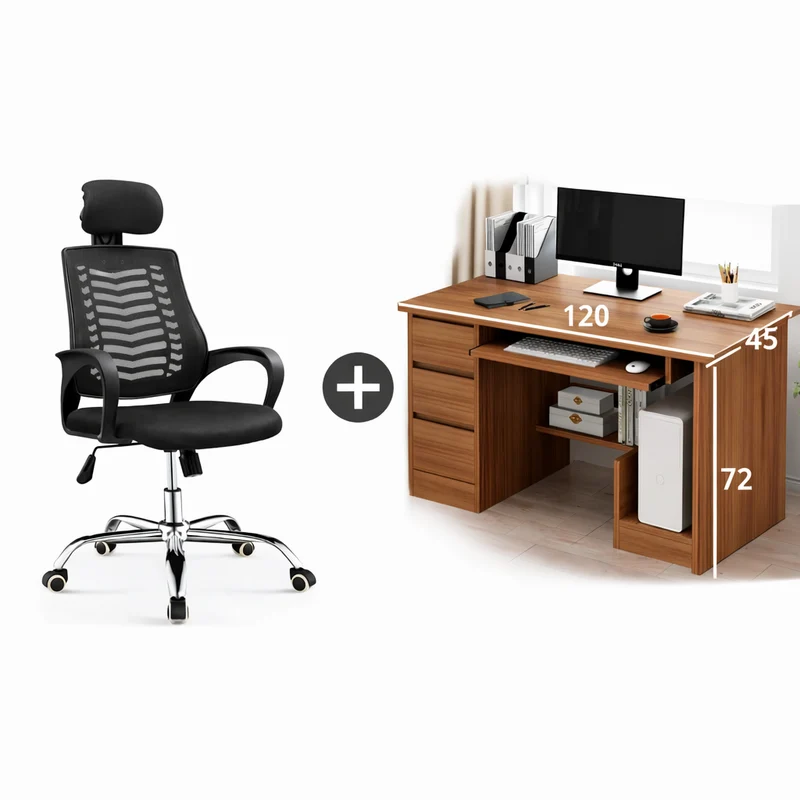 Pack bureau moderne + chaise, montage et livraison offerts