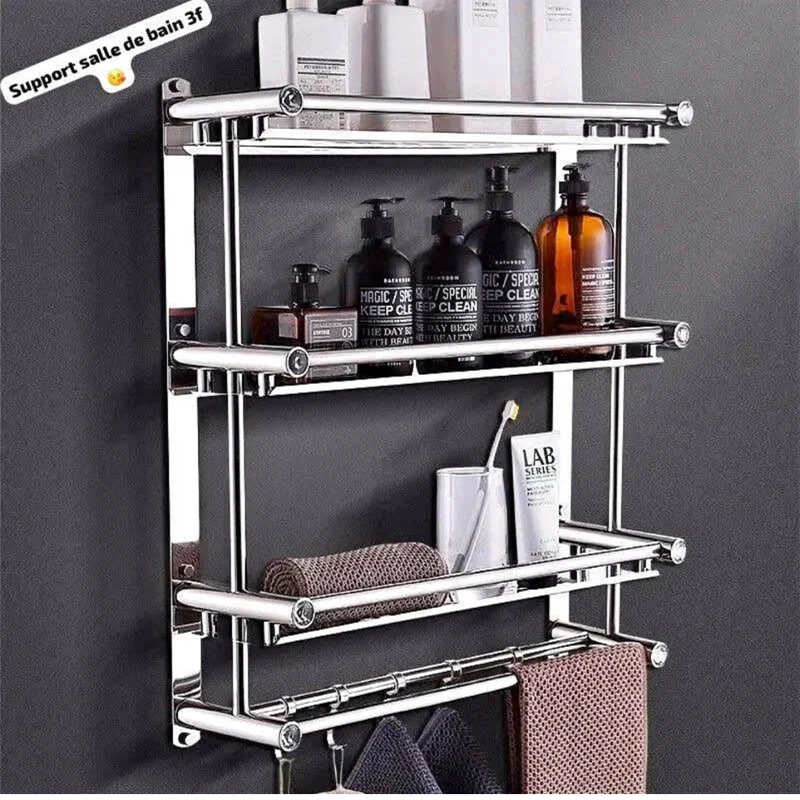Support de rangement en inox 3 niveaux
