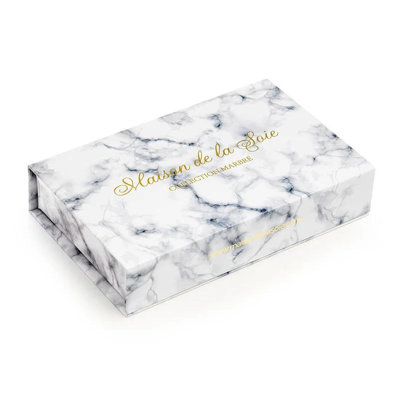 Taie d’oreiller en soie motif Marbre