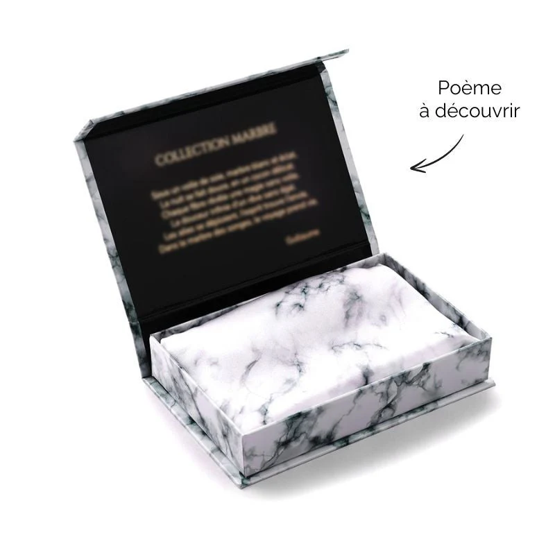 Taie d’oreiller en soie motif Marbre