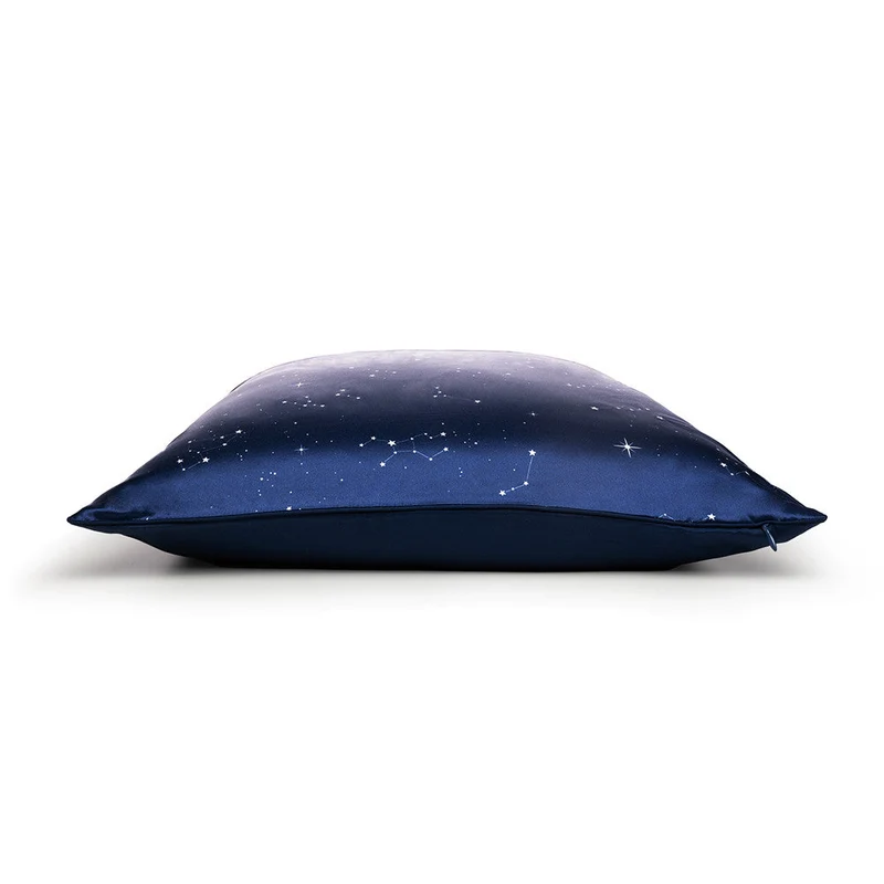Taie d’oreiller en soie motif Constellation
