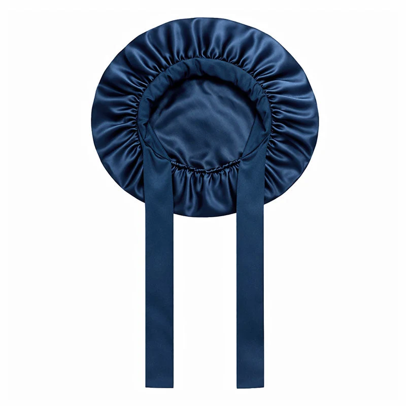Bonnet de nuit en soie XL à liens ajustables