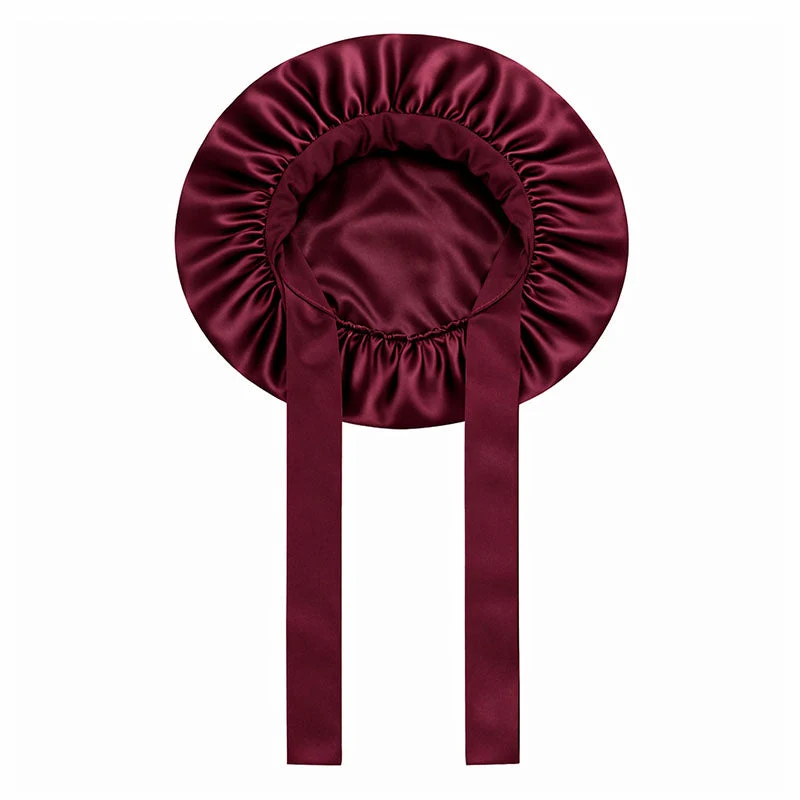 Bonnet de nuit en soie XL à liens ajustables