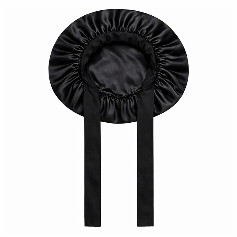 Bonnet de nuit en soie XL à liens ajustables