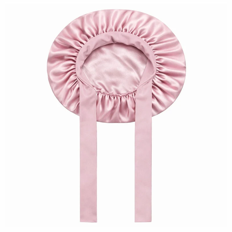 Bonnet de nuit en soie XL à liens ajustables