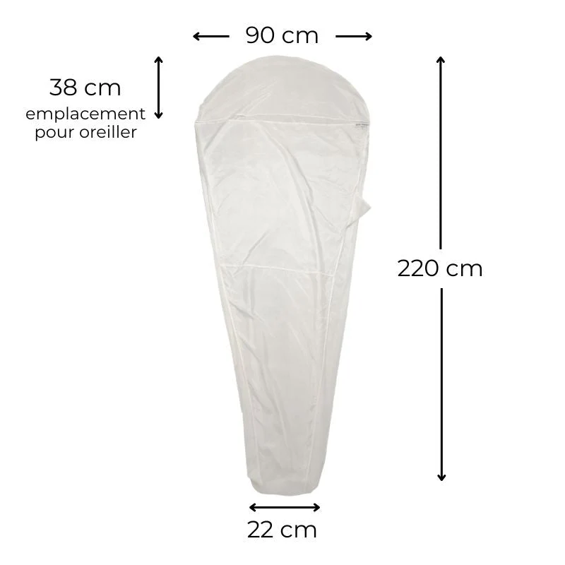 Drap de sac de couchage en soie sarcophage Silk Peak