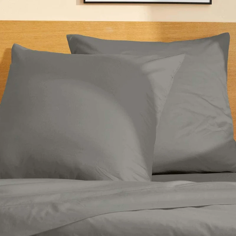Taie d'oreiller satin pur coton bio Signature Gris Souris / 65x65 déclassé - MS156