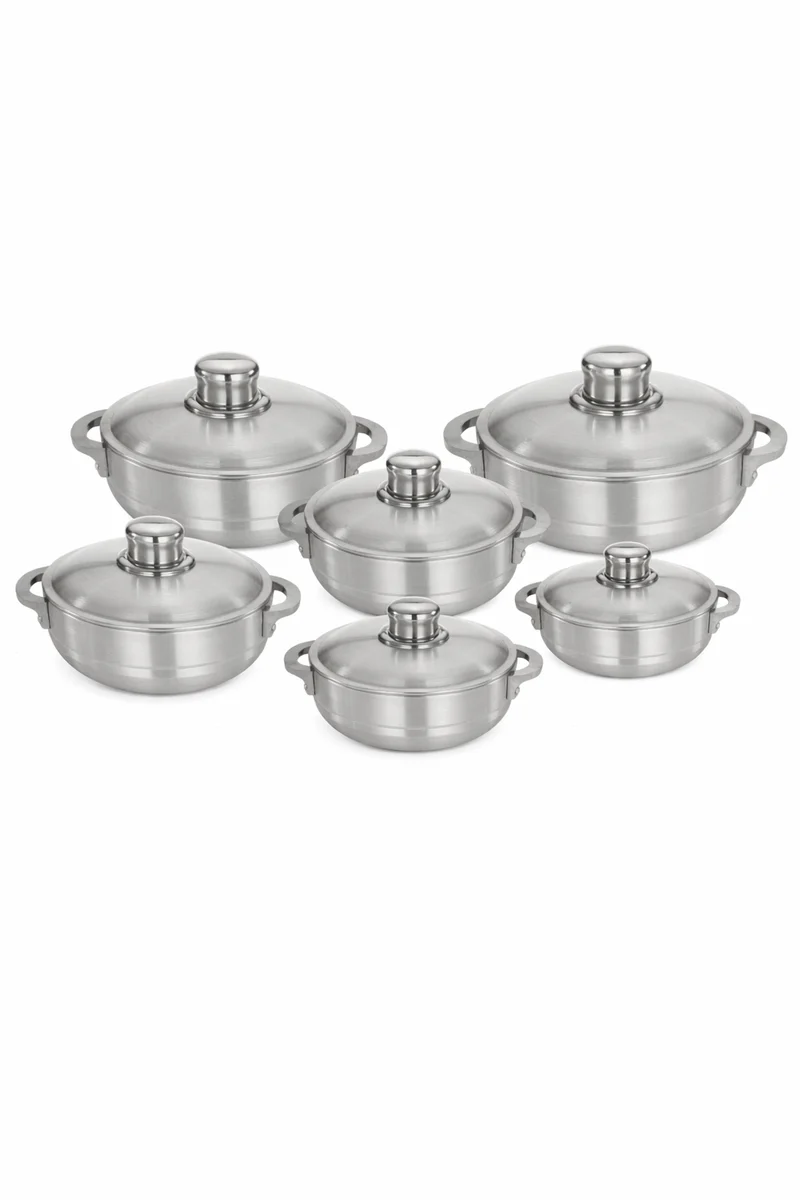 Ensemble Marmites cuisine Aluminiun – 6 Pièces