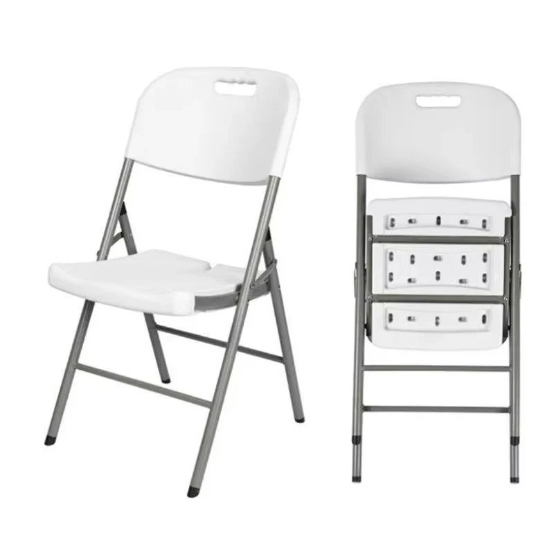 Chaise pliable en plastique pied fer