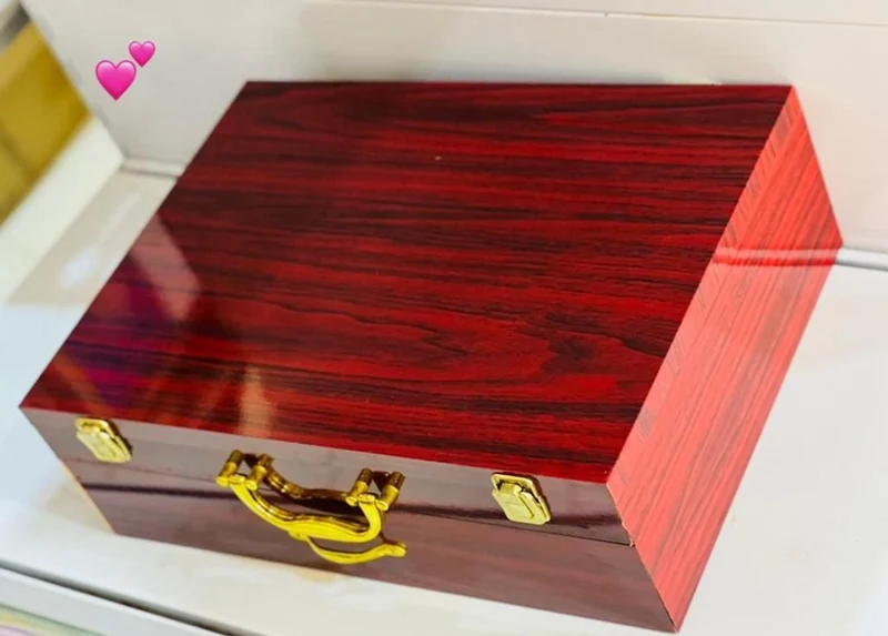 Mallette de couverts en inox avec coffret en bois / 84 pièce en inox