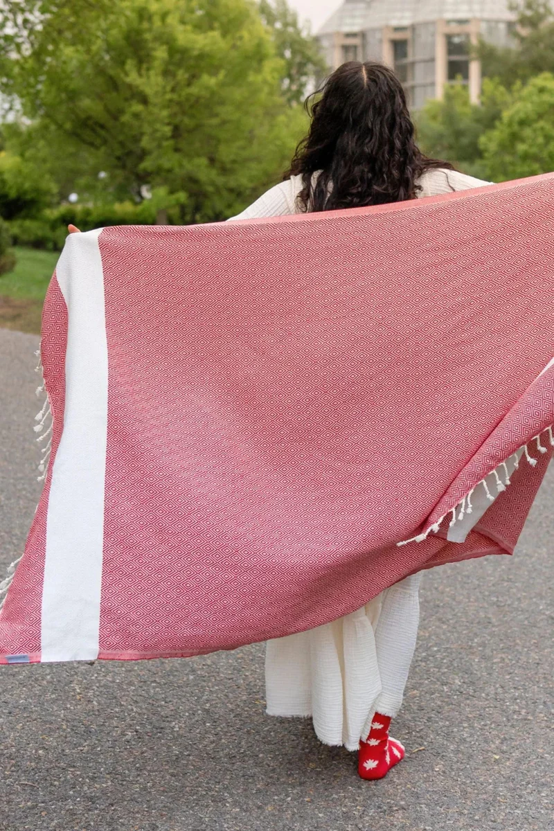 Serviette pour le corps - Diamant - Rouge - Pokoloko