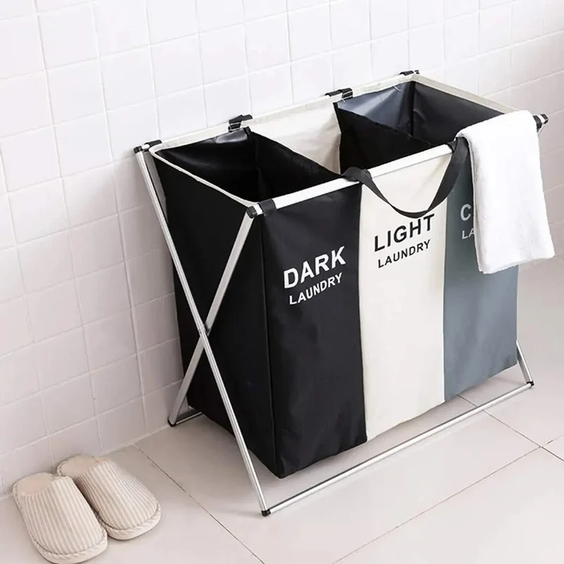 Panier à linge sale triple