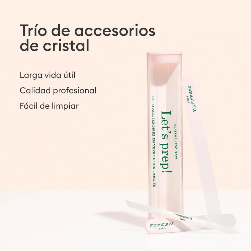 Trio Accessoires en verre pour ongles