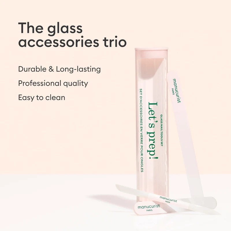 Trio Accessoires en verre pour ongles