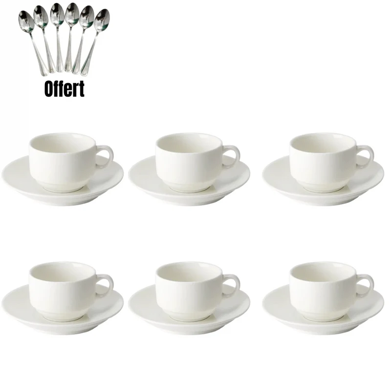 Tasse sous tasse en porcelaine plus cuillère offert