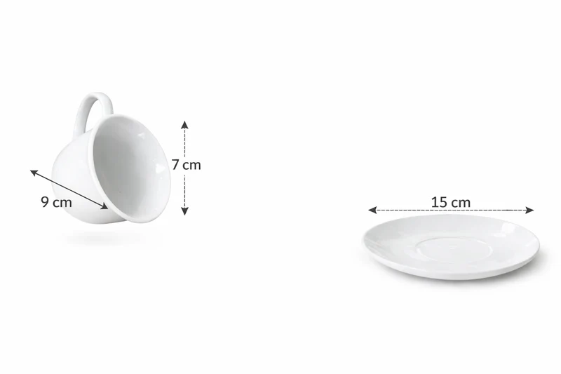 Ensemble tasse avec sous-tasse 6 pièce