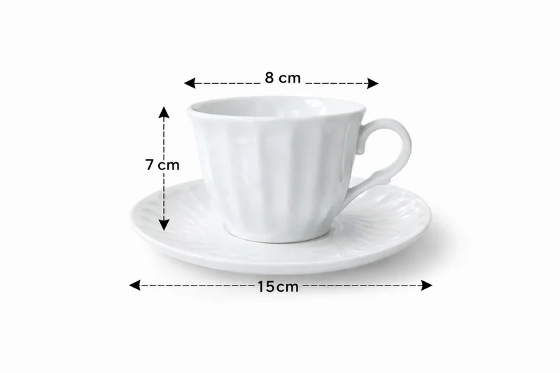 Ensemble tasse avec sous-tasse petit déjeuner,6 pièce