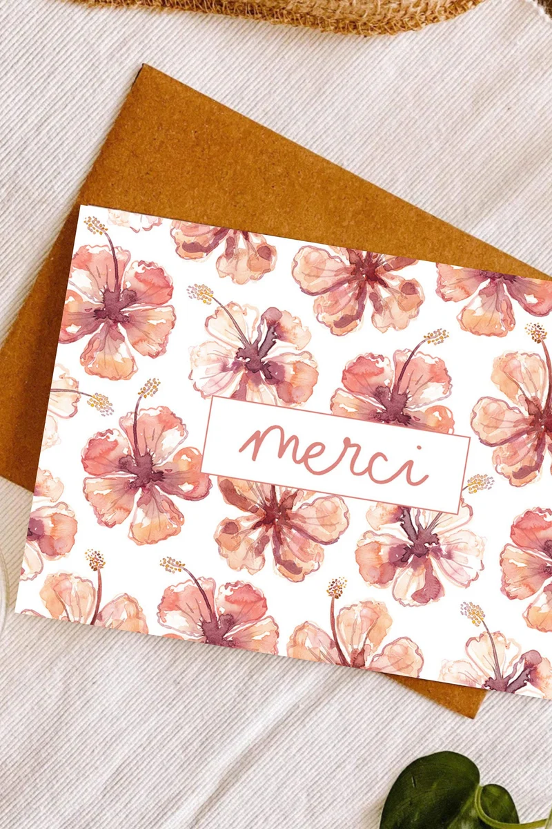 CARTE - HALEIWA - Merci - Stéphanie Renière Illustration
