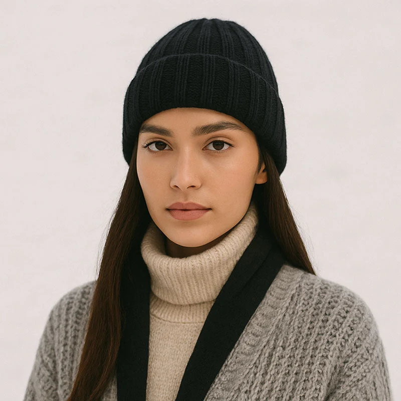 Bonnet hiver soie et cachemire