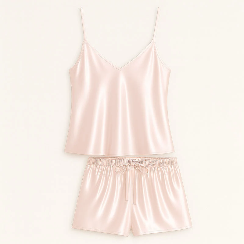 Pyjama en soie caraco et short