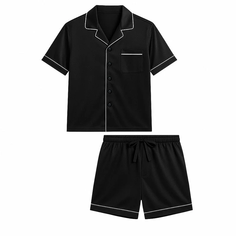 Pyjama court en soie pour homme