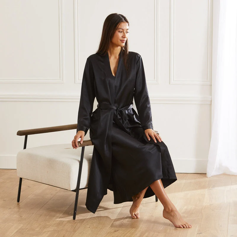 Peignoir long en soie