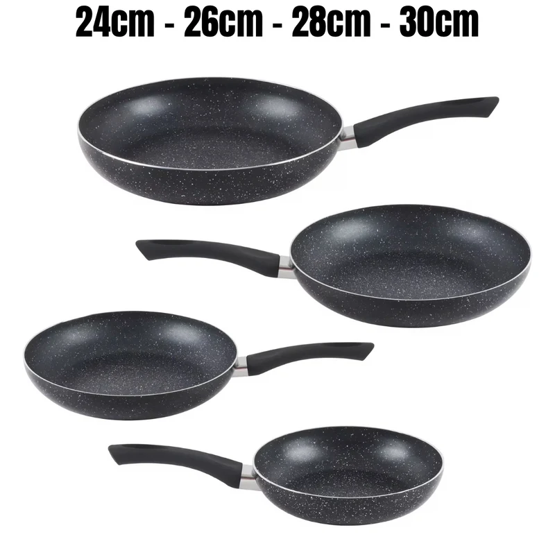 Ensemble 4 poêles anti adhésive (24cm-26cm-28cm-30cm)