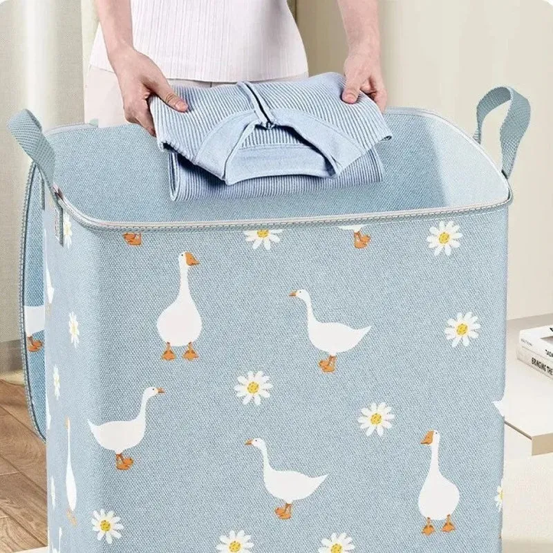 Grand panier de rangement en tissu