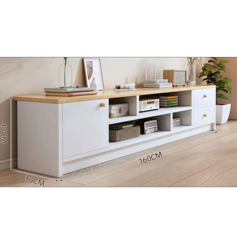 Meuble TV moderne en bois – 160×30×40 cm | Design scandinave avec rangements et tiroirs, livraison gratuite à Dakar.