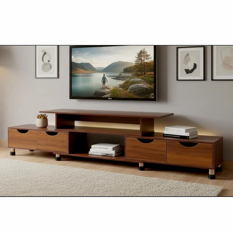 Meuble TV moderne en bois – 110 cm | Design élégant avec rangement, livraison gratuite à dakar