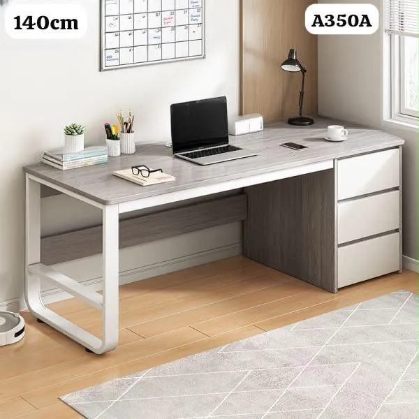 Table bureau moderne en bois et métal – 140×50×74,5 cm avec tiroir, livraison gratuite à dakar