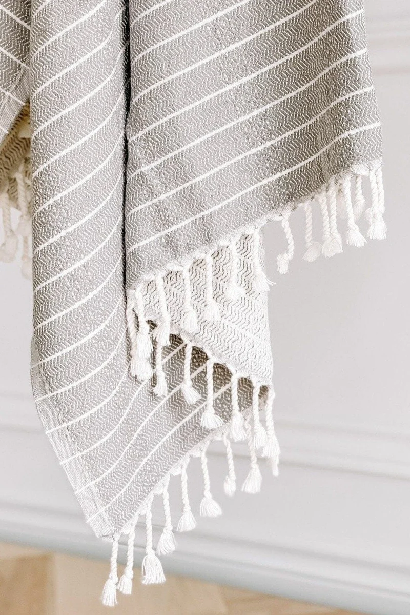 Serviette pour le corps - Bambou - Grise - Pokoloko