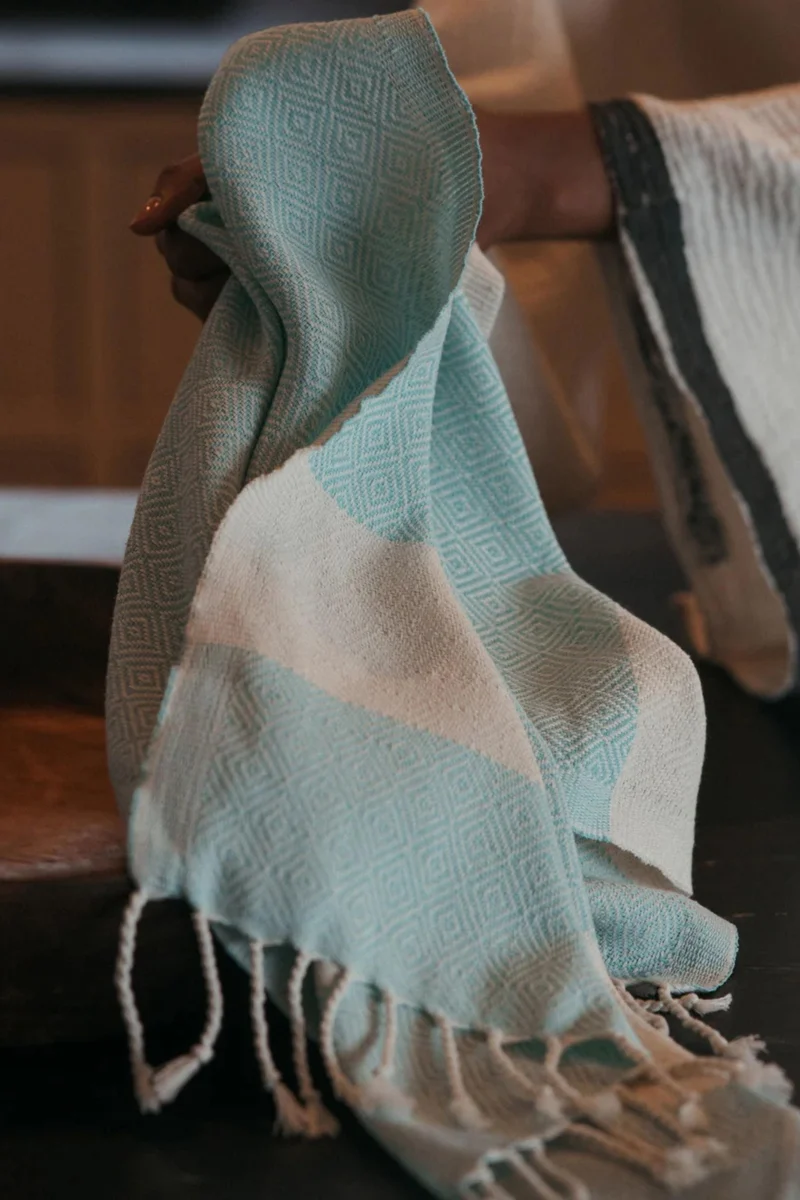 Serviette à mains - Diamant - Bleu oasis - Pokoloko
