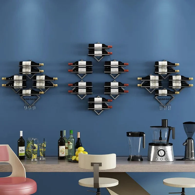 Porte bouteilles mural design