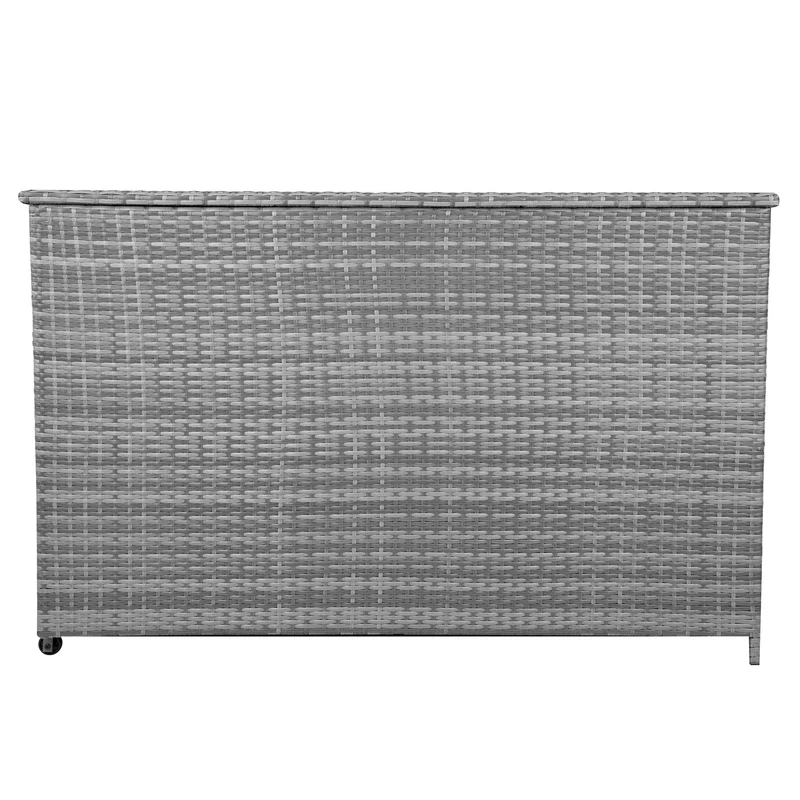 Coffre de Rangement d'Extérieur en Rotin Gris - 996 L