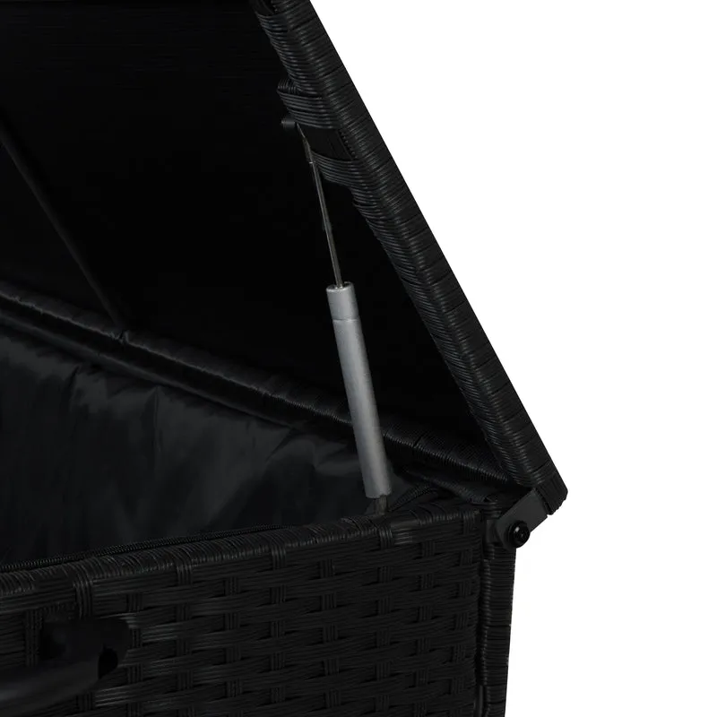 Coffre de Rangement d'Extérieur en Rotin Noir - 700 L