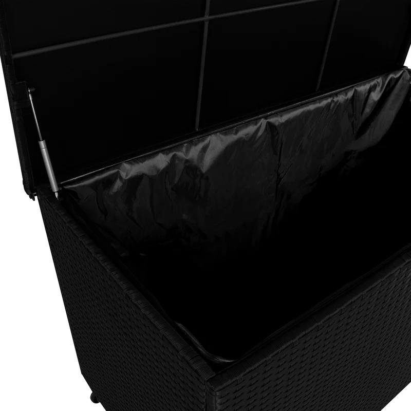 Coffre de Rangement d'Extérieur en Rotin Noir - 700 L