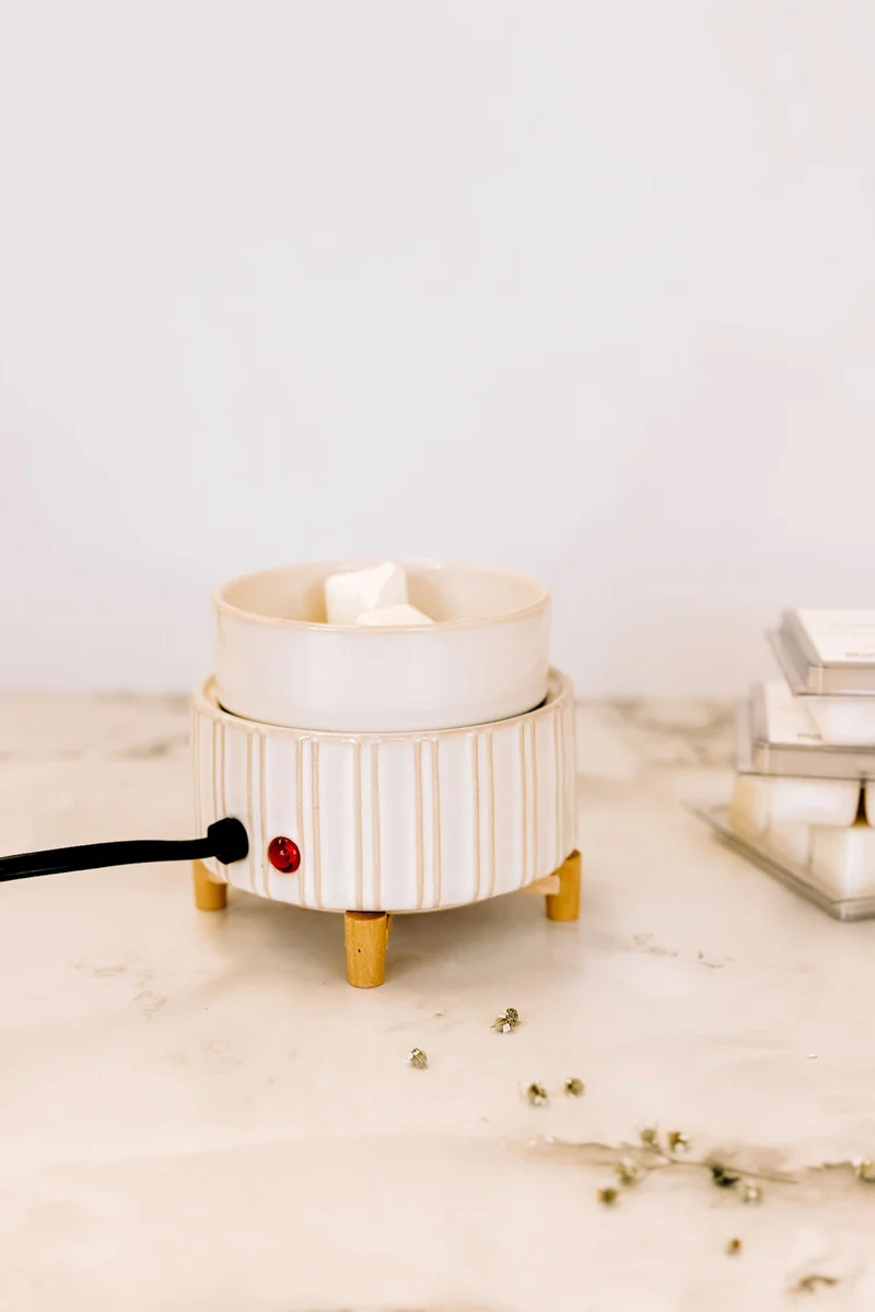 DIFFUSEUR CUBES DE CIRE - 2 en 1 - Bois et céramique
