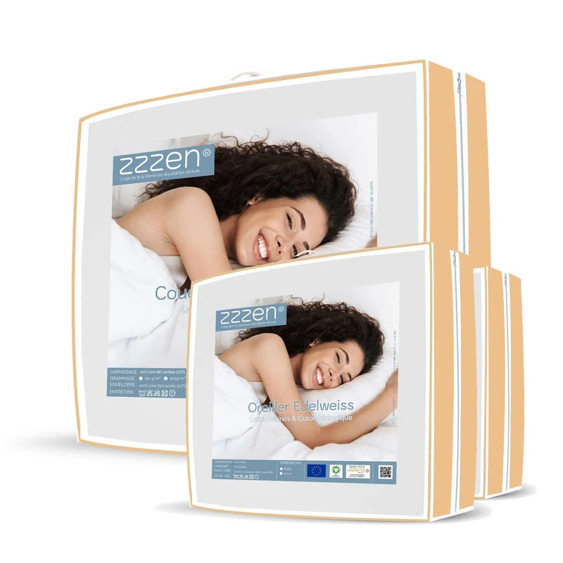 Pack Couette laine bio 4 saisons Edelweiss + oreillers