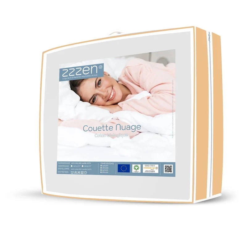 Couette coton bio 4 saisons Nuage - Duo été + mi-saison