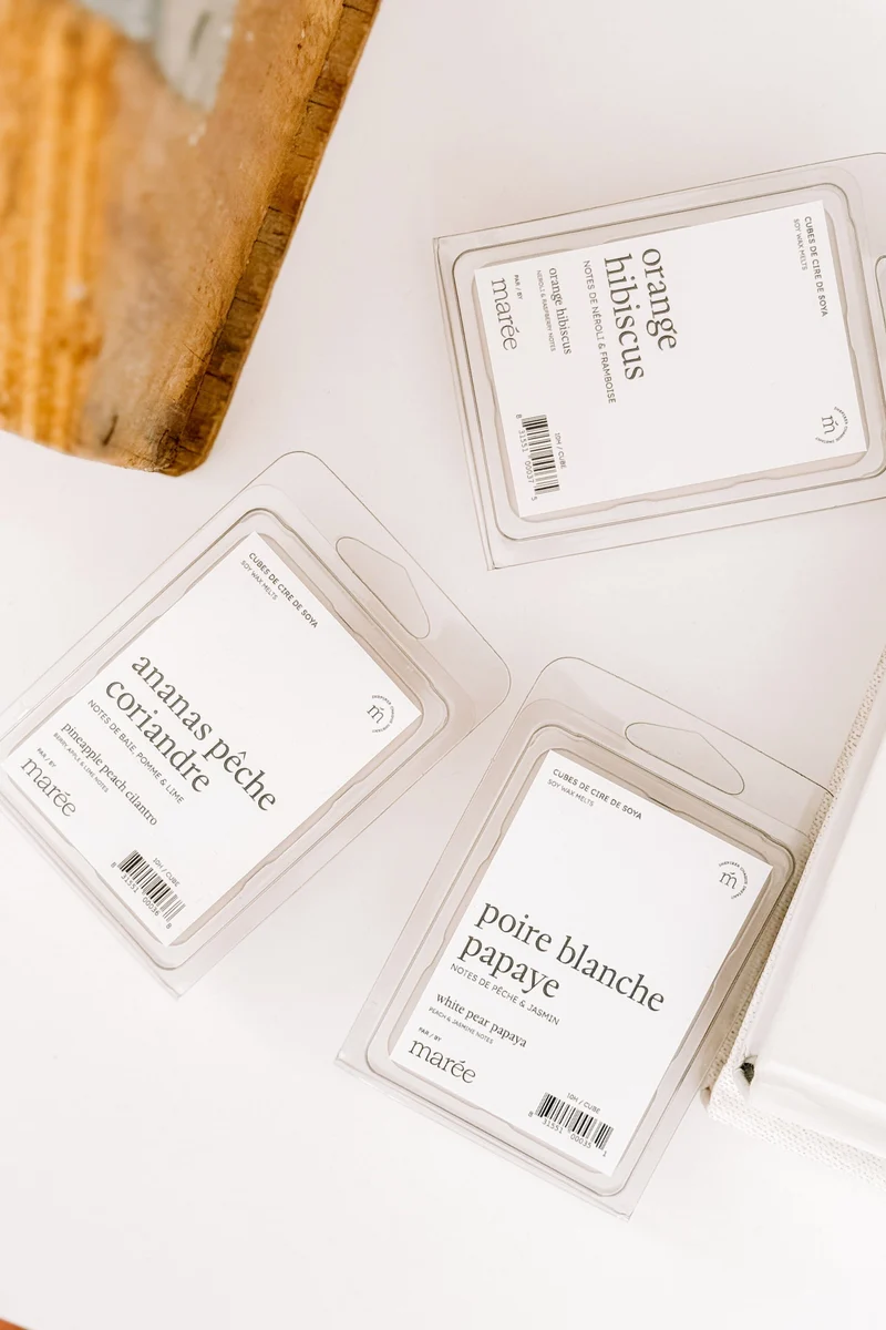 TRIO DE CUBES DE CIRE DE SOYA - Fruitées & sucrées