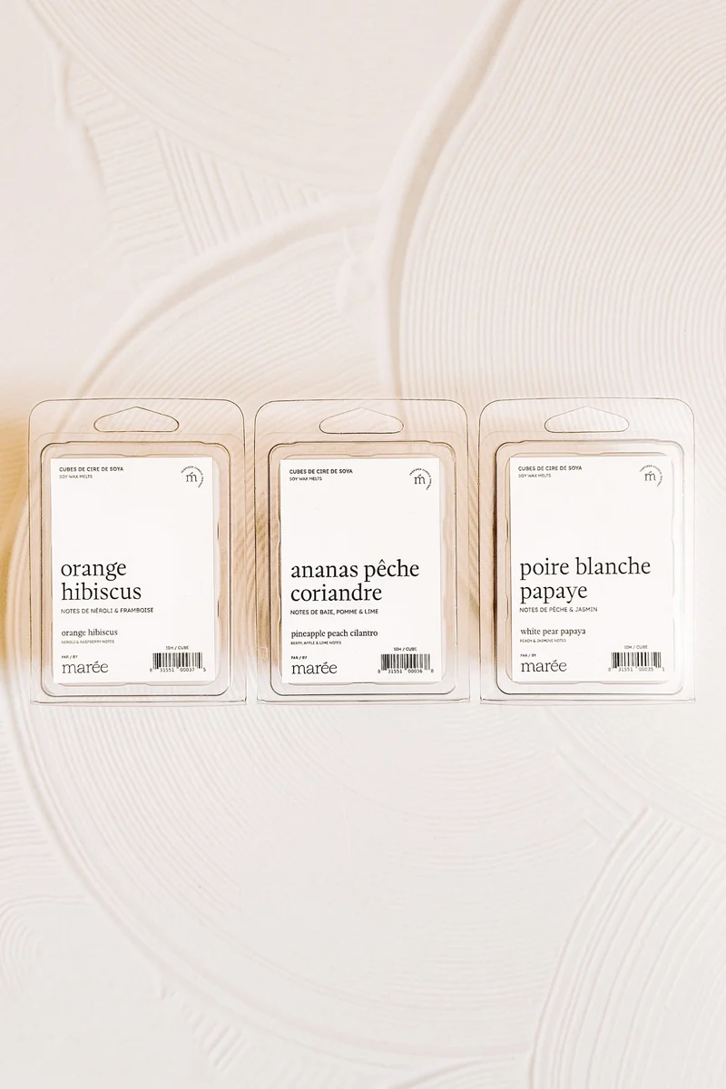 TRIO DE CUBES DE CIRE DE SOYA - Fruitées & sucrées